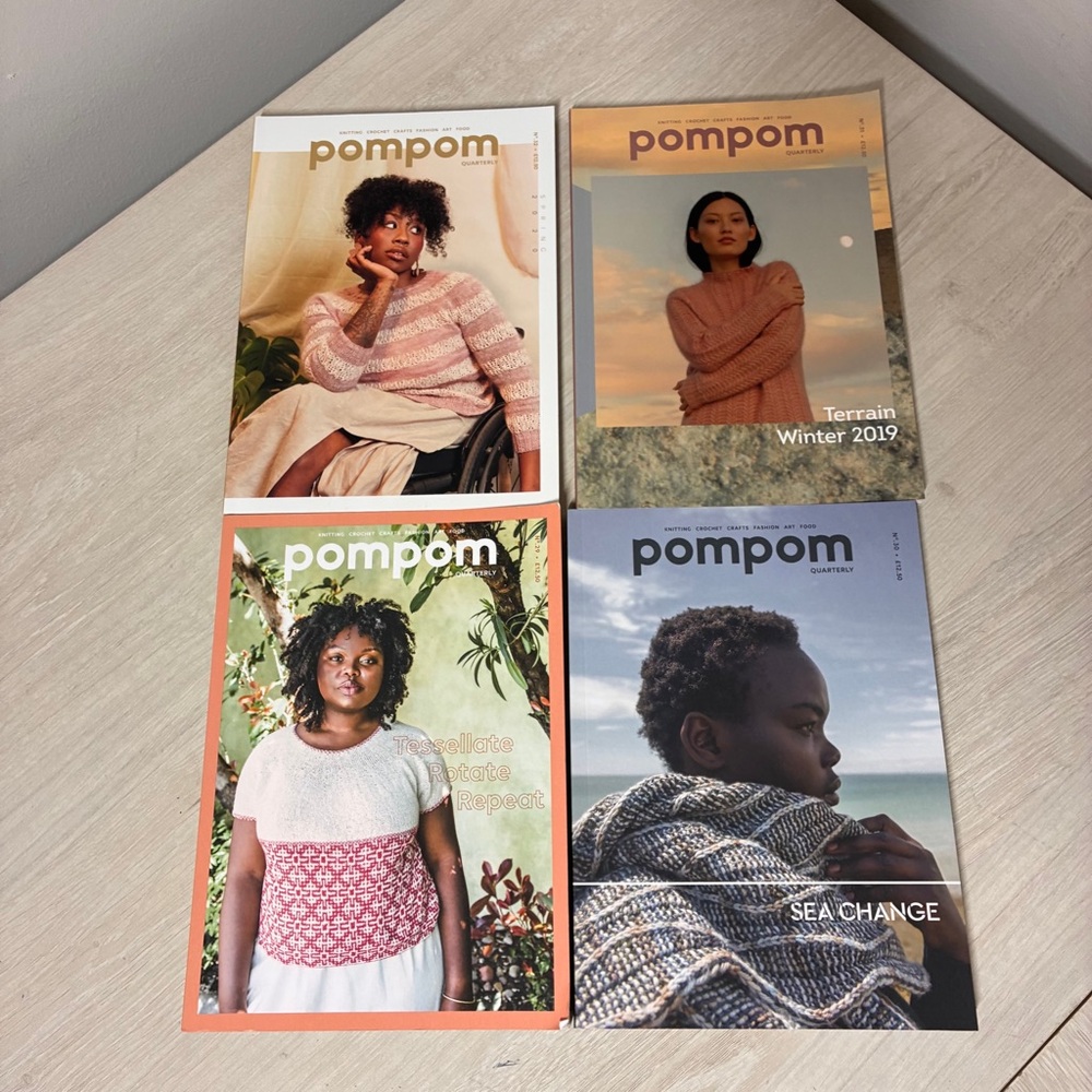 Set of Four Pom Pom Quarterly Issues 29-32 Knitting Magazine PB Indie Craft 2019